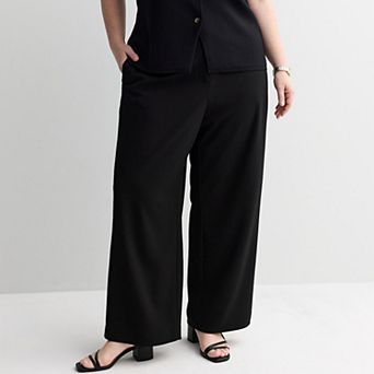 Plus Size Nine West Elastic Waist Wide Leg Pants