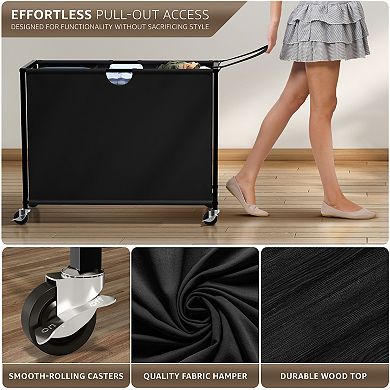 Sorbus Dresser with 3 Section Laundry Hamper and 2 Drawers for Laundry Room Organization