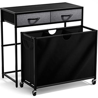 Sorbus Dresser with 3 Section Laundry Hamper and 2 Drawers for Laundry Room Organization