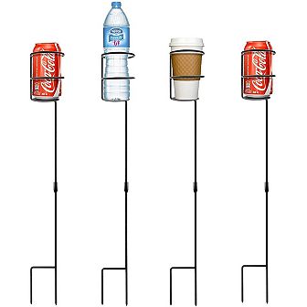 Sorbus Set of 4 Outdoor Drink Holder Stakes - Great for Beach, Picnics, Tailgating, and more