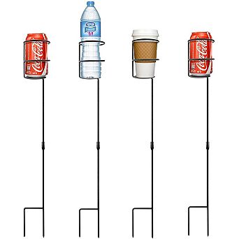 Sorbus Set of 4 Outdoor Drink Holder Stakes - Great for Beach, Picnics, Tailgating, and more