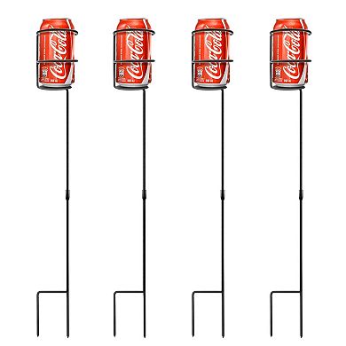 Sorbus Set of 4 Outdoor Drink Holder Stakes - Great for Beach, Picnics, Tailgating, and more