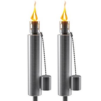 Sorbus 5 ft Set of 2 Stainless Oil Burning Barrel Shape Steel Torch