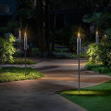 Sorbus 5 ft Set of 2 Stainless Oil Burning Barrel Shape Steel Torch