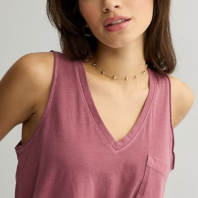 Juniors' SO® V-Neck Pocket Tank Top