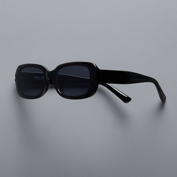 Vera Wang Black Rectangular Sunglasses with Dark Lenses Women main image 2