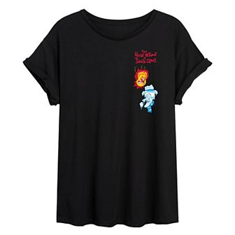 Juniors' The Year Without A Santa Claus Heat Miser & Snow Miser Oversized Tee