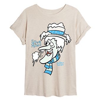 Juniors' The Year Without A Santa Claus Snow Miser Portrait Oversized Tee