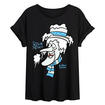 Juniors' The Year Without A Santa Claus Snow Miser Portrait Oversized Tee
