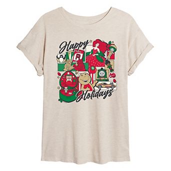Juniors' Mattel Happy Holidays Oversized Tee