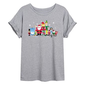 Juniors' Elf Group Oversized Tee