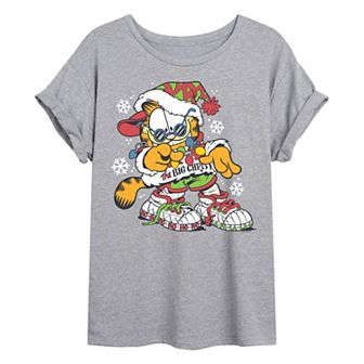 Juniors' Garfield The Big Chris K Oversized Tee