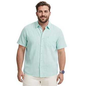 Big & Tall IZOD Short Sleeve Chambray Button-Down Shirt