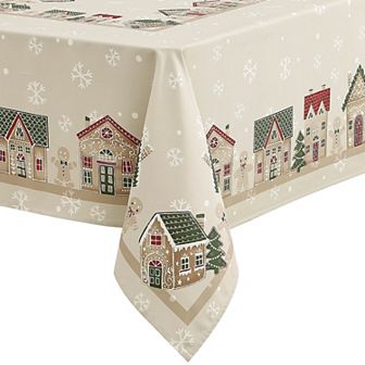 Avanti Gingerbread Village Tablecloth