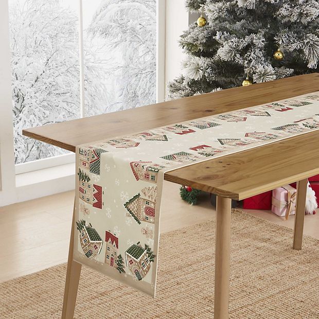 Avanti Gingerbread Village Table Runner