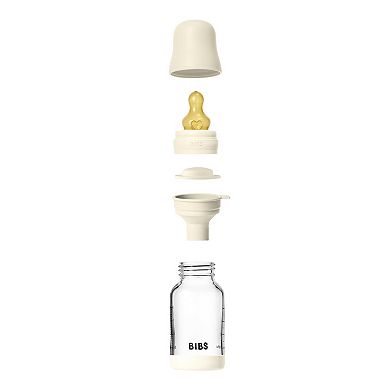 BIBS 4-oz. Glass Baby Bottle with Med Flow Latex Nipple
