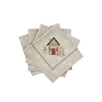 Avanti Gingerbread Village Napkin 4 pc Set