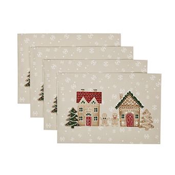 Avanti Gingerbread Village Placemat 4 pc Set