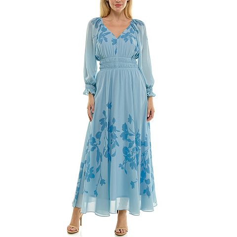 Женские платья Taylor Women's Taylor V-Neck A-Line Floral Maxi Dress