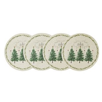 Avanti Trees Braided Round Placemat 4 pc Set