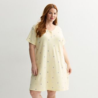 Plus Size Croft & Barrow® Textured Knit Sleepshirt