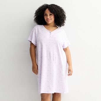 Plus Size Croft & Barrow® Textured Knit Sleepshirt