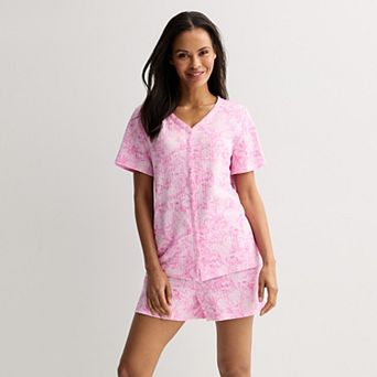 Women's Croft & Barrow® Textured Knit Pajama Top & Pajama Shorts Set
