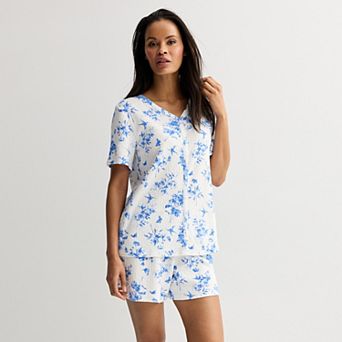 Women's Croft & Barrow® Textured Knit Pajama Top & Pajama Shorts Set