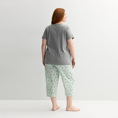 Plus Size Croft & Barrow® Mother’s Day Pajama Top & Capri Pajama Bottoms Set