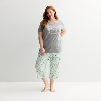Plus Size Croft & Barrow® Mother’s Day Pajama Top & Capri Pajama Bottoms Set