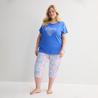 Plus Size Croft & Barrow® Mother’s Day Pajama Top & Capri Pajama Bottoms Set