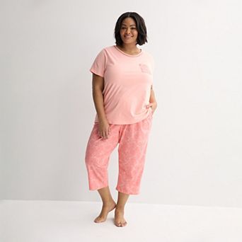 Plus Size Croft & Barrow® Mother’s Day Pajama Top & Capri Pajama Bottoms Set