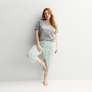 Petite Croft & Barrow® Pajama Top & Capri Pajama Bottoms Set