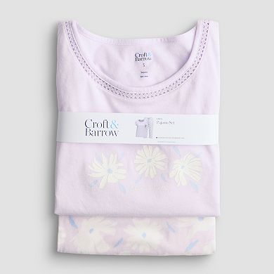 Petite Croft & Barrow® Pajama Top & Capri Pajama Bottoms Set