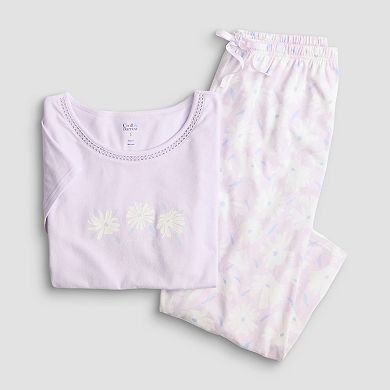 Petite Croft & Barrow® Pajama Top & Capri Pajama Bottoms Set