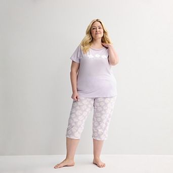 Petite Croft & Barrow® Pajama Top & Capri Pajama Bottoms Set