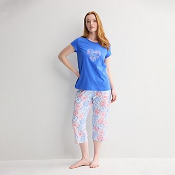 Petite Croft & Barrow® Pajama Top & Capri Pajama Bottoms Set