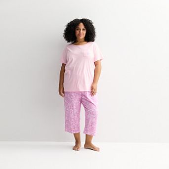 Petite Croft & Barrow® Pajama Top & Capri Pajama Bottoms Set