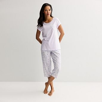 Petite Croft & Barrow® Pajama Top & Capri Pajama Bottoms Set