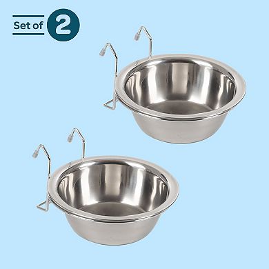 PetMaker Stainless Steel Hanging Dog Bowl 2-pc. Set