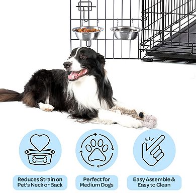 PetMaker Stainless Steel Hanging Dog Bowl 2-pc. Set