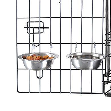 PetMaker Stainless Steel Hanging Dog Bowl 2-pc. Set