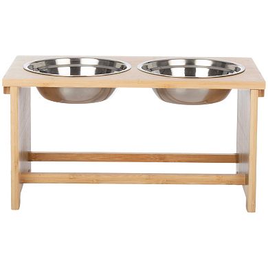 PetMaker Elevated Bamboo Pet Bowls 2-pc. Set