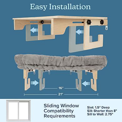 PetMaker Cat Window Perch with Bolster