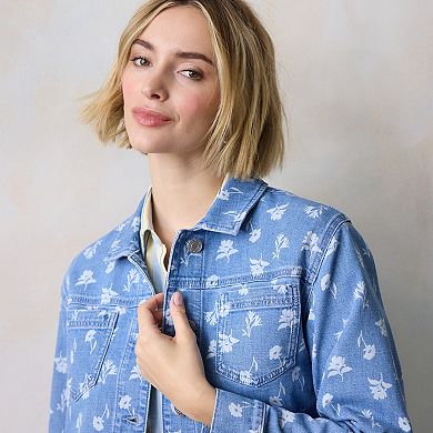 Women's LC Lauren Conrad Novelty Denim Trucker Jacket