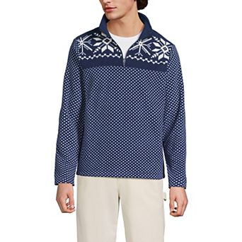 Men's Lands' End Anyweather Fleece Print Quarter-Zip Pullover