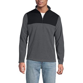 Men's Lands' End Anyweather RainDefense Mixed Media Quarter-Zip Fleece Pullover