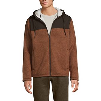 Men's Lands' End Mixed Media Full-Zip Sweater Fleece Jacket