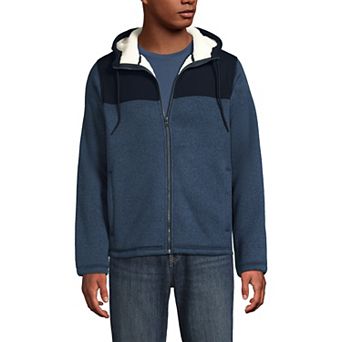 Men's Lands' End Mixed Media Full-Zip Sweater Fleece Jacket