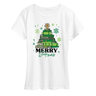 Women's Merry Bookmas Christmas Graphic Tee